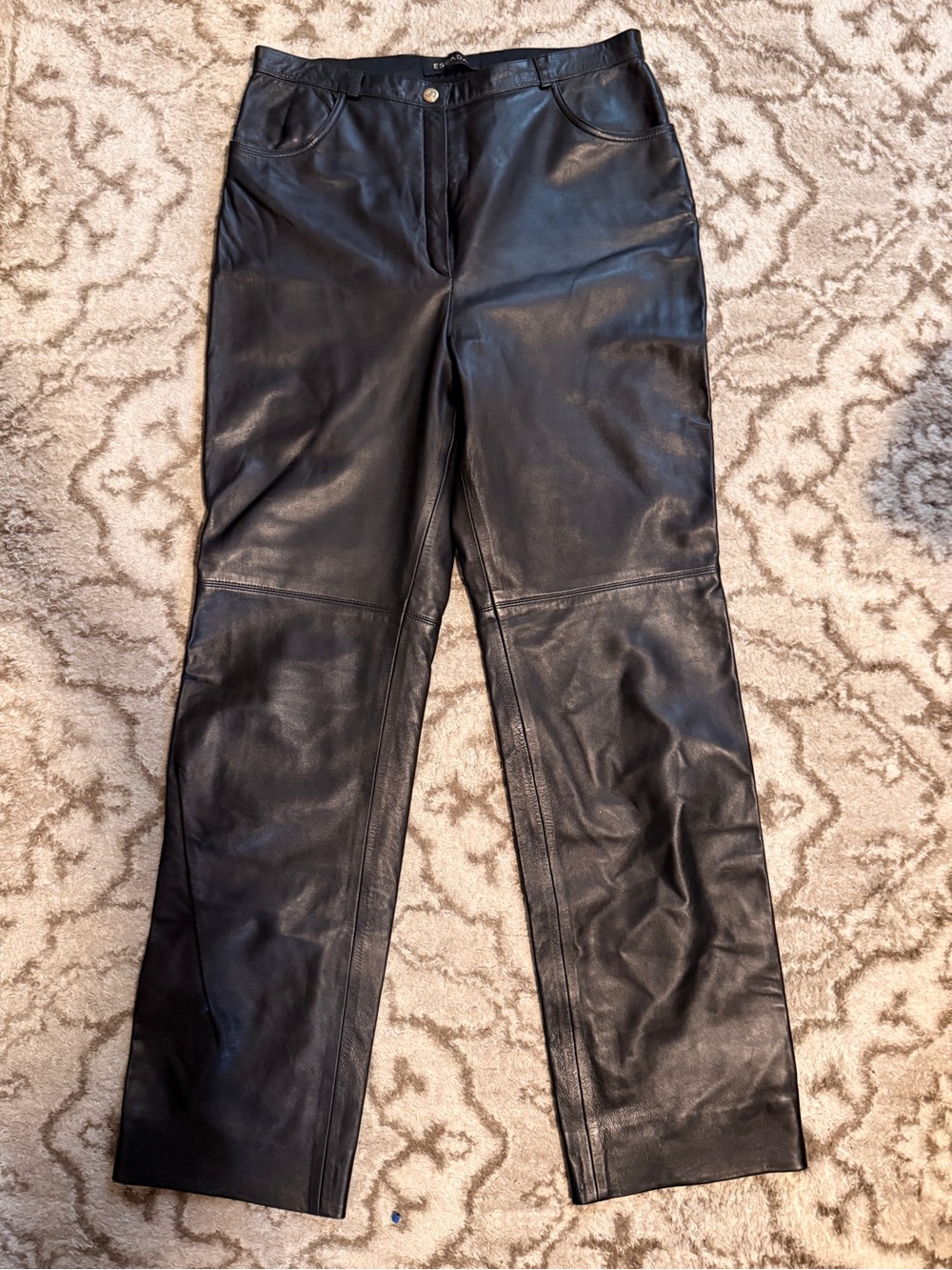 Escada Black Leather Pants
